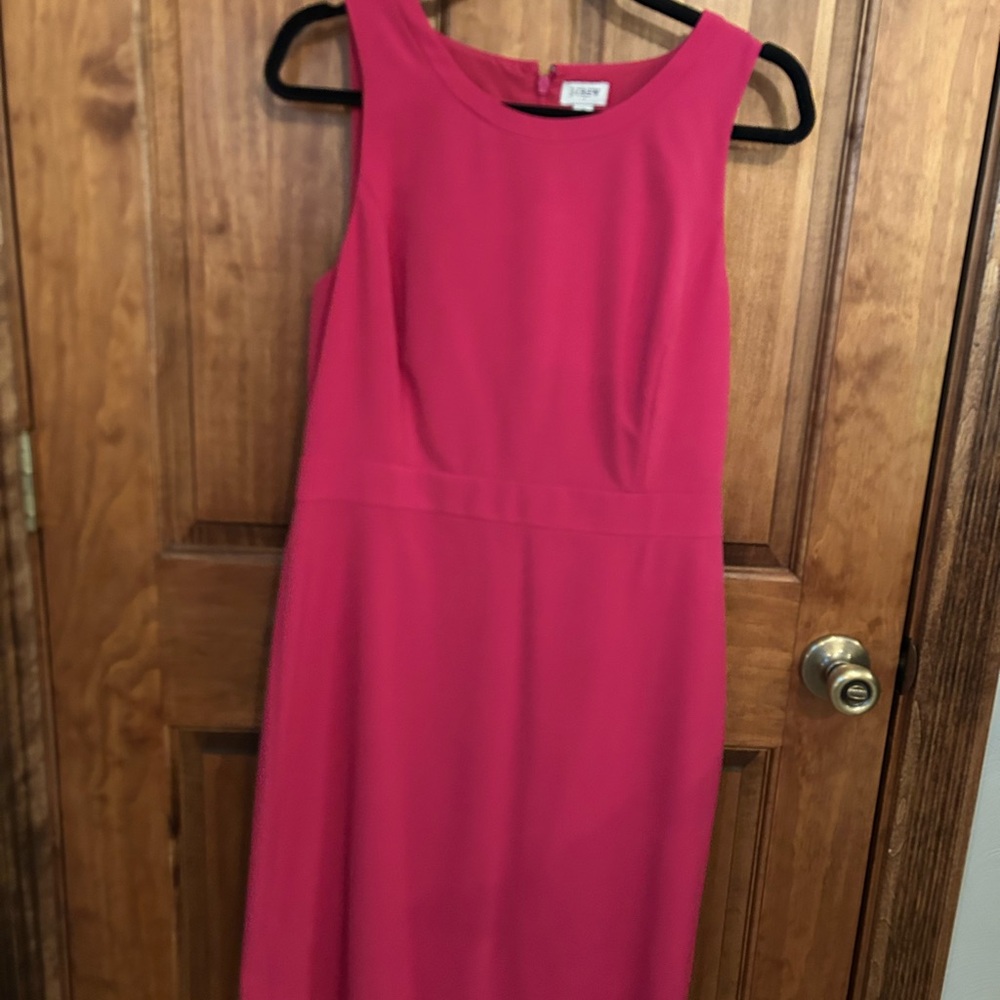 J. Crew Pink Sheath Midi Dress for Wedding Guests